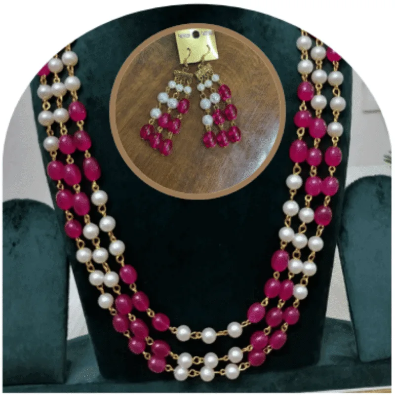 Design-58 – Designer Pearl Necklace for Women | Premium White Pearl Look