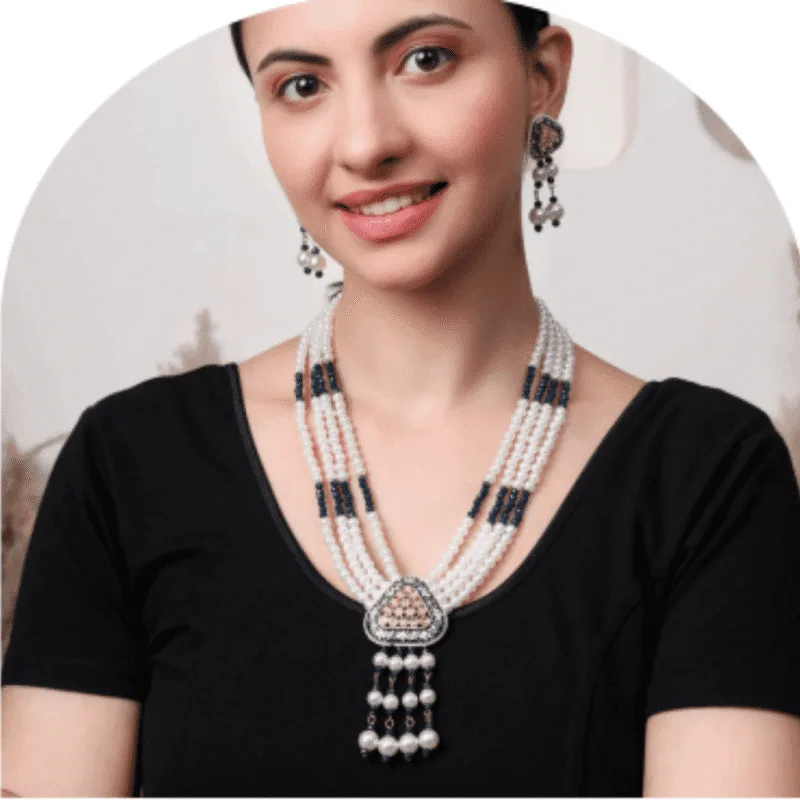 Design-61 – Stylish White Pearl Necklace for Women | Fashion Jewellery Design
