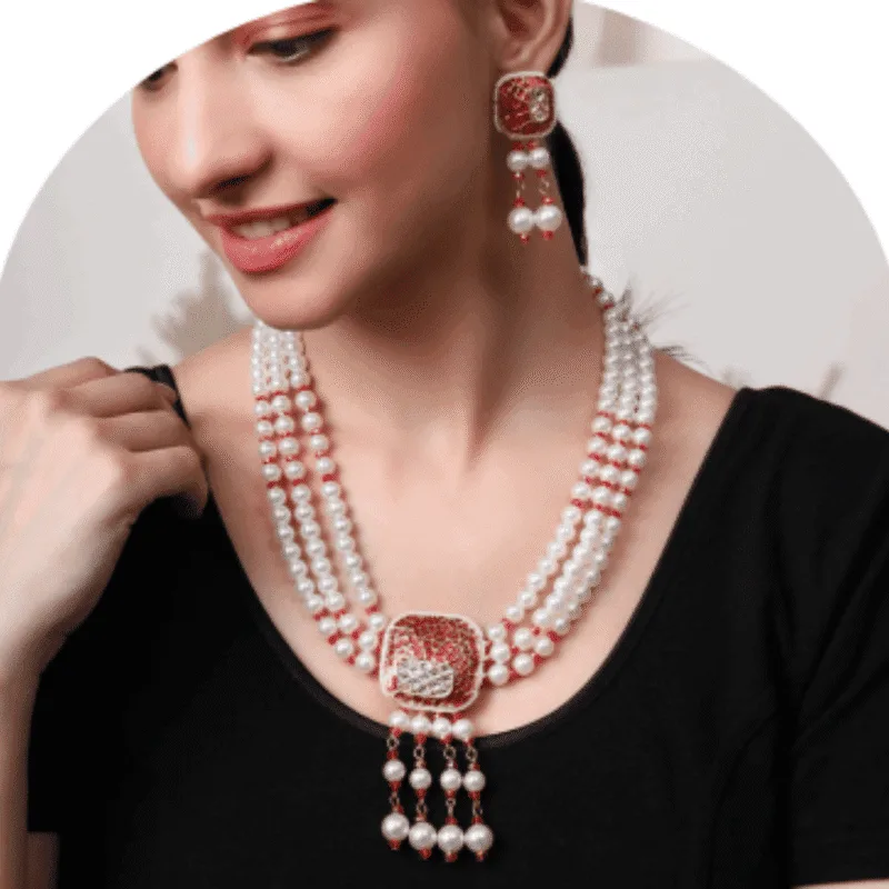 Design-62 – Premium Pearl Necklace for Women | Royal Wedding Jewellery