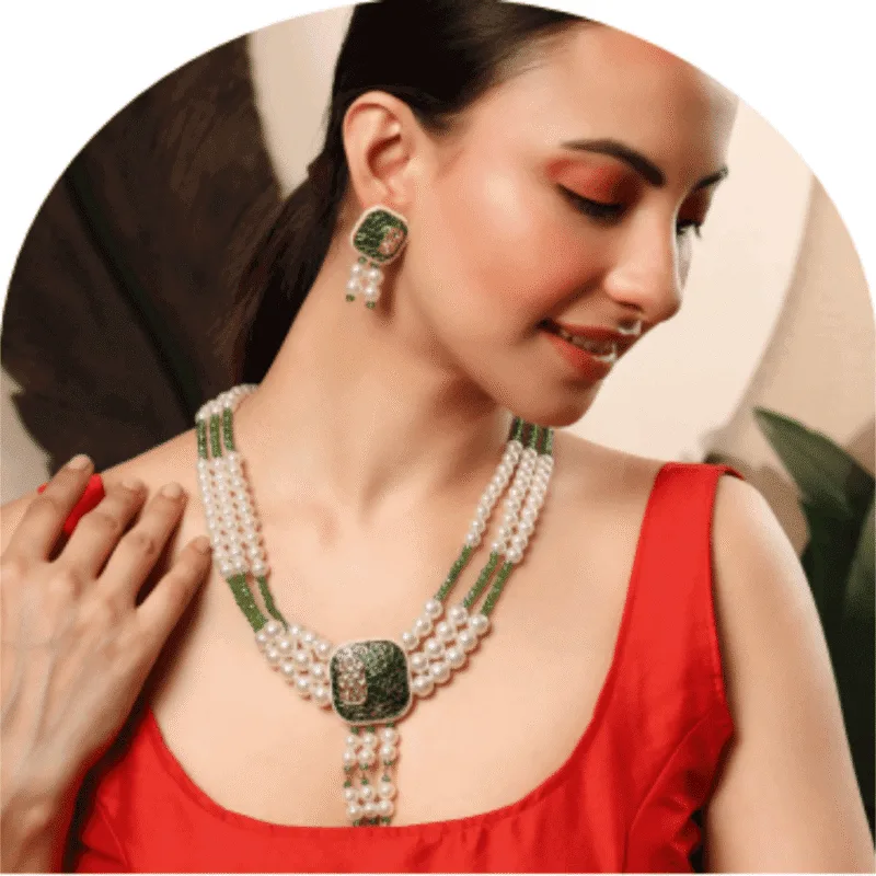 Design-65 – Traditional White Pearl Necklace for Women | Wedding Wear