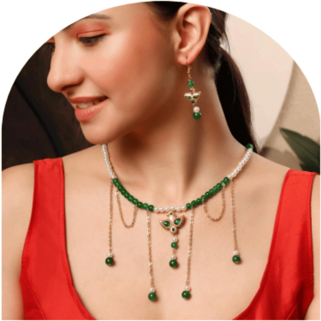 Design-67 – Designer White Pearl Necklace for Women | Stylish Party Wear