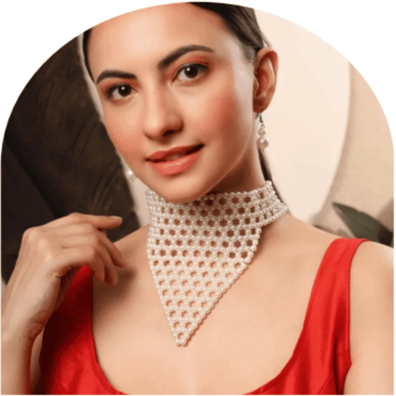 Design-72 – Multi Strand Pearl Necklace for Women | Elegant Jewellery