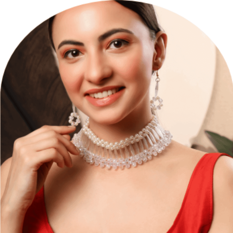 Design-74-B – Minimal White Pearl Necklace for Women | Simple Look