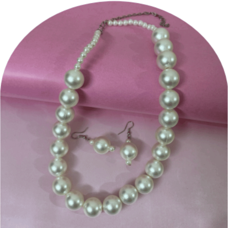Design-87 – Elegant White Pearl Necklace for Women | Stylish Wear