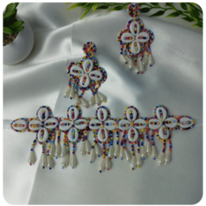 Beaded Necklace Set for Women – Minimal & Classy Look (Design BN-4)