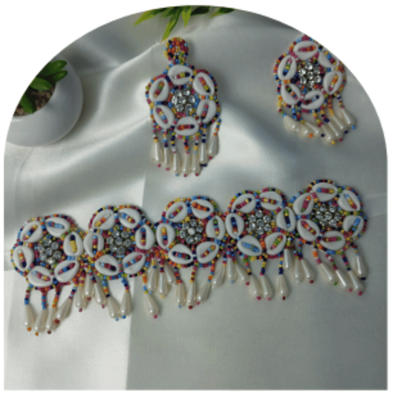 Beaded Necklace Set for Women – Lightweight Artificial Jewellery (Design BN-5)