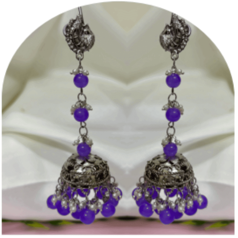 Oxidized Silver Party Wear Earrings for Women – Design OE-10a