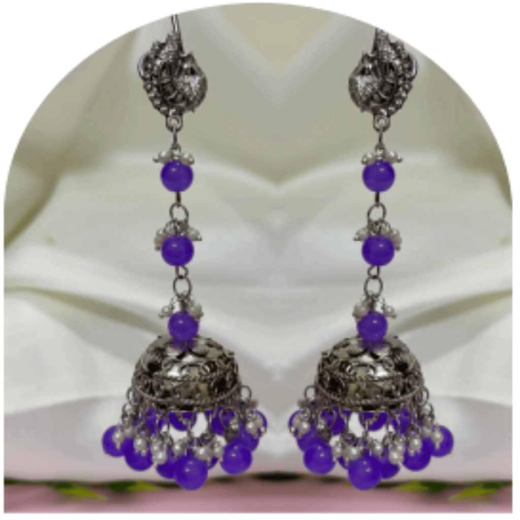 Oxidized Silver Party Wear Earrings for Women – Design OE-10a