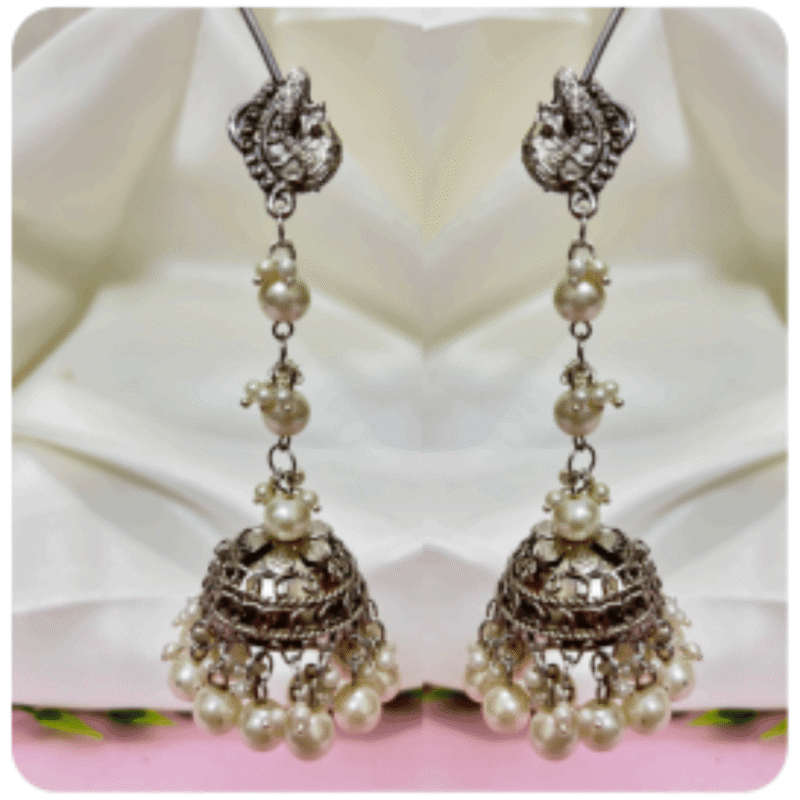 Oxidized Silver Party Wear Earrings for Women – Design OE-10d