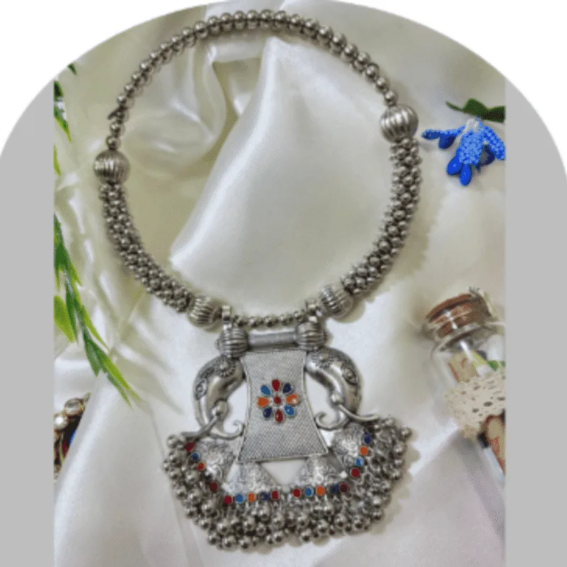Oxidized Necklace Set with Earrings – Design ON-10