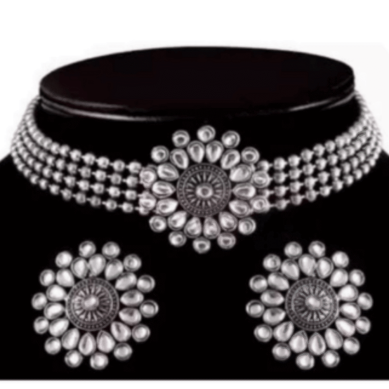 Oxidized Necklace Set with Earrings – Design ON-13