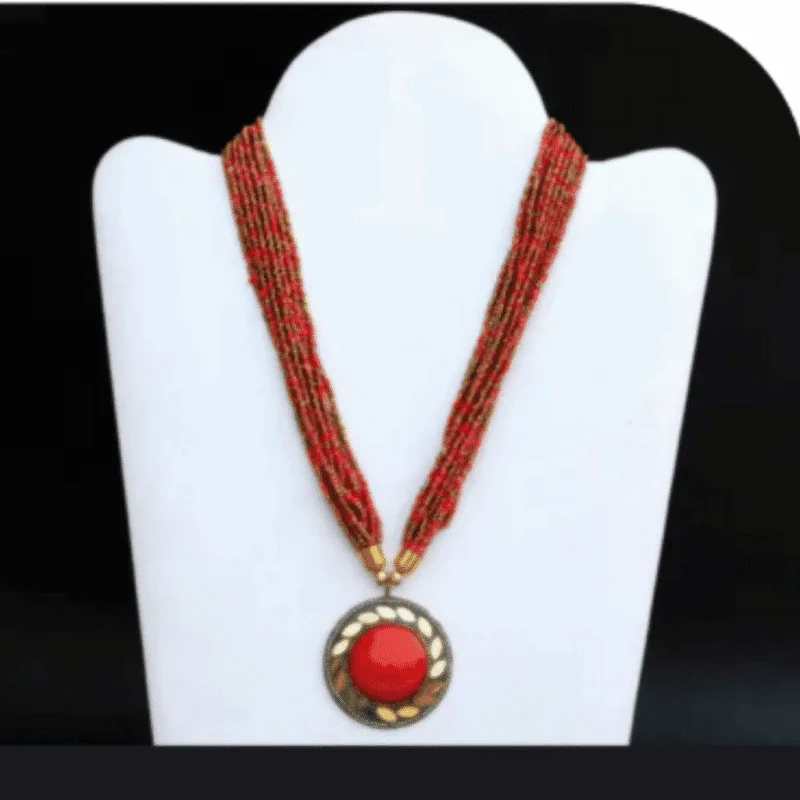 Oxidized Stone Necklace Set – Design ON-14b