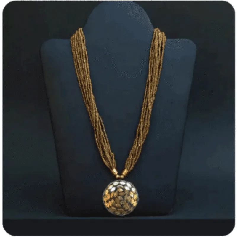 Oxidized Stone Necklace Set – Design ON-14c