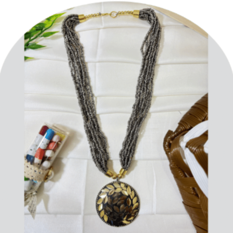 Oxidized Stone Necklace Set – Design ON-14i