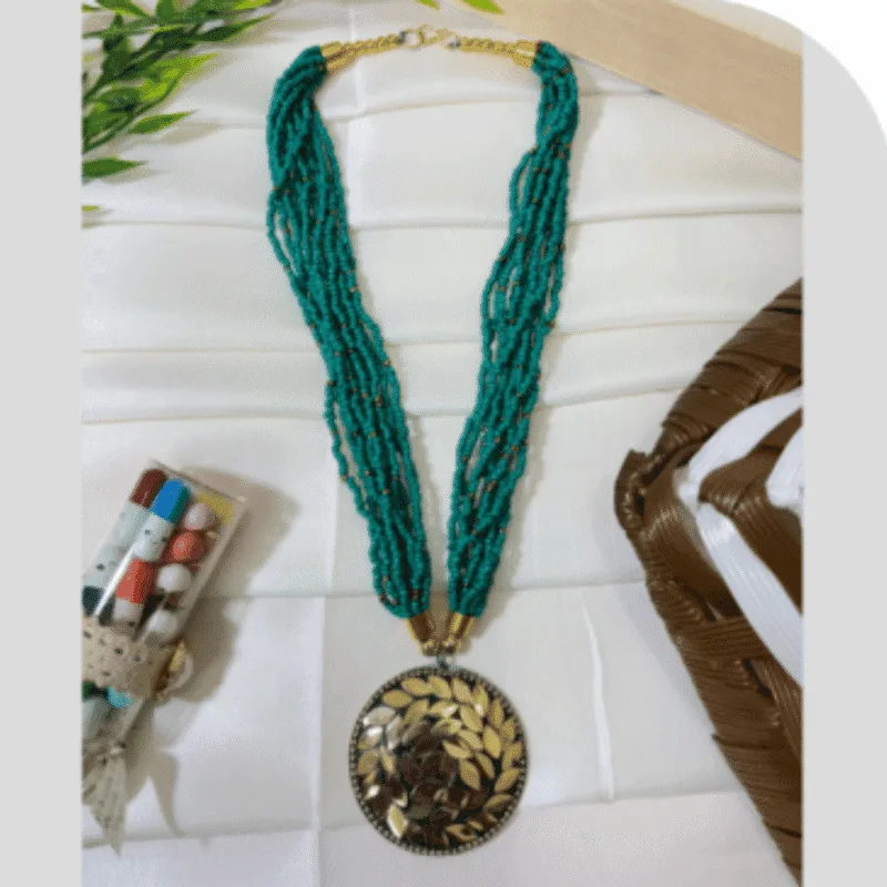 Oxidized Stone Necklace Set – Design ON-14j