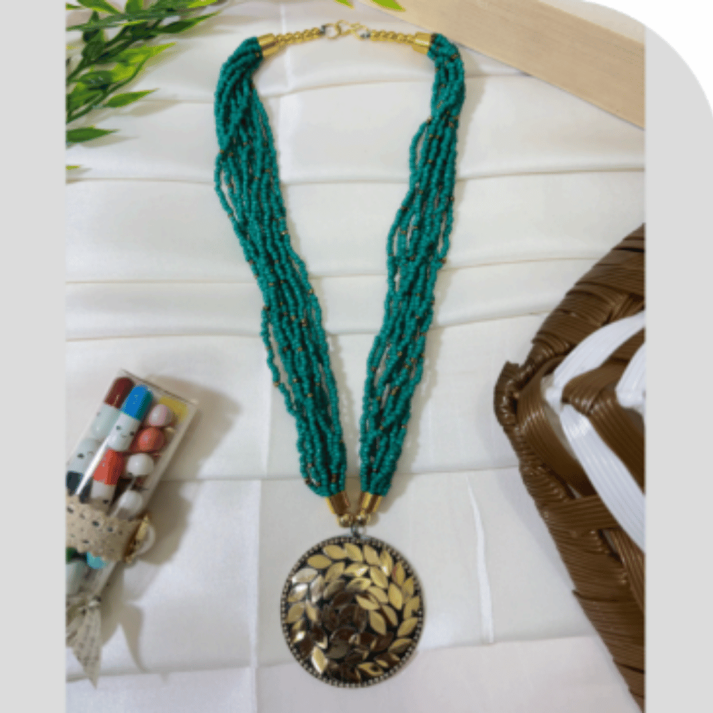 Oxidized Stone Necklace Set – Design ON-14j