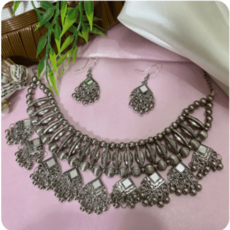 Oxidized Necklace Set with Earrings – Design ON-15