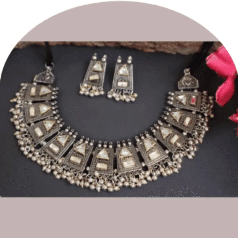 Oxidized Necklace Set with Earrings – Design ON-19