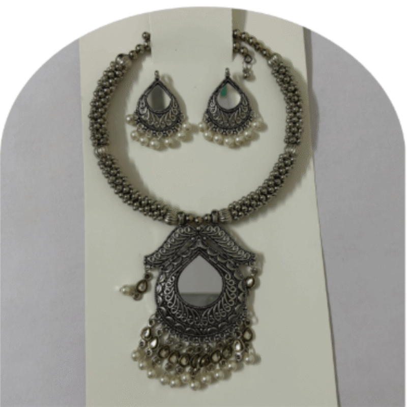 Stone Necklace Set with Earrings – Design ON-23c