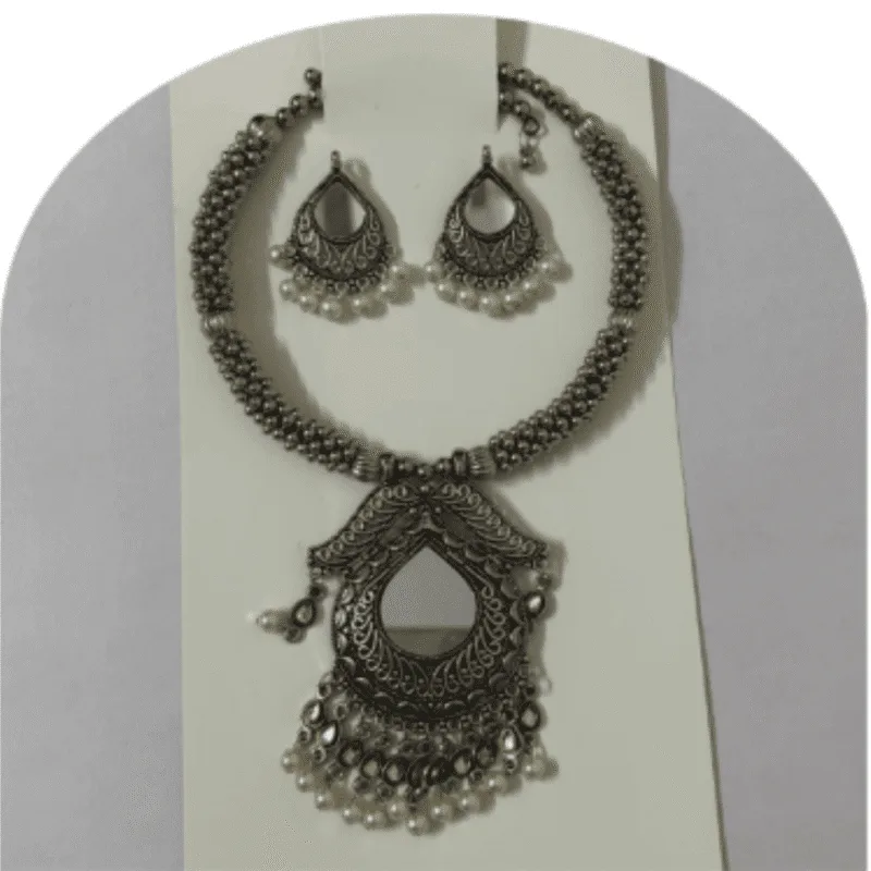 Stone Necklace Set with Earrings – Design ON-23c