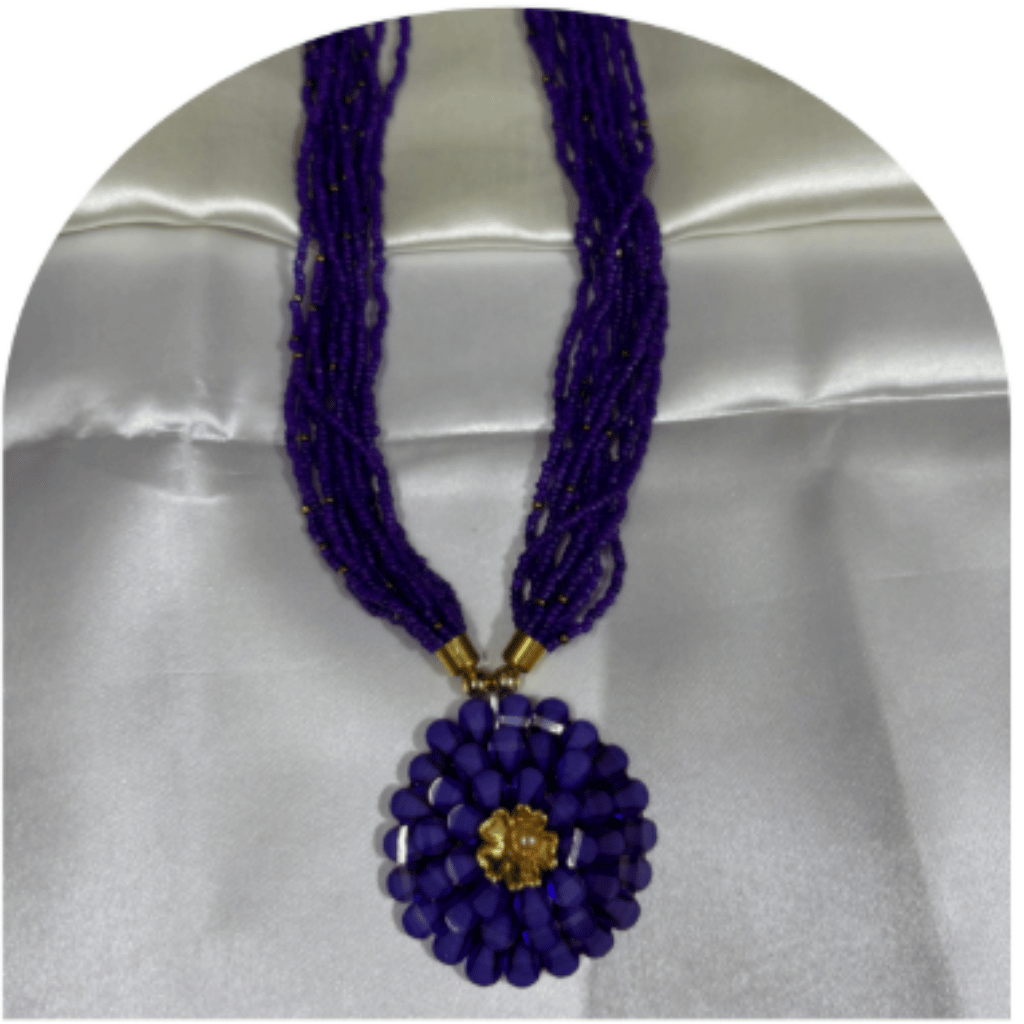 Stone Beaded Necklace with Pendant – Design ON-25a