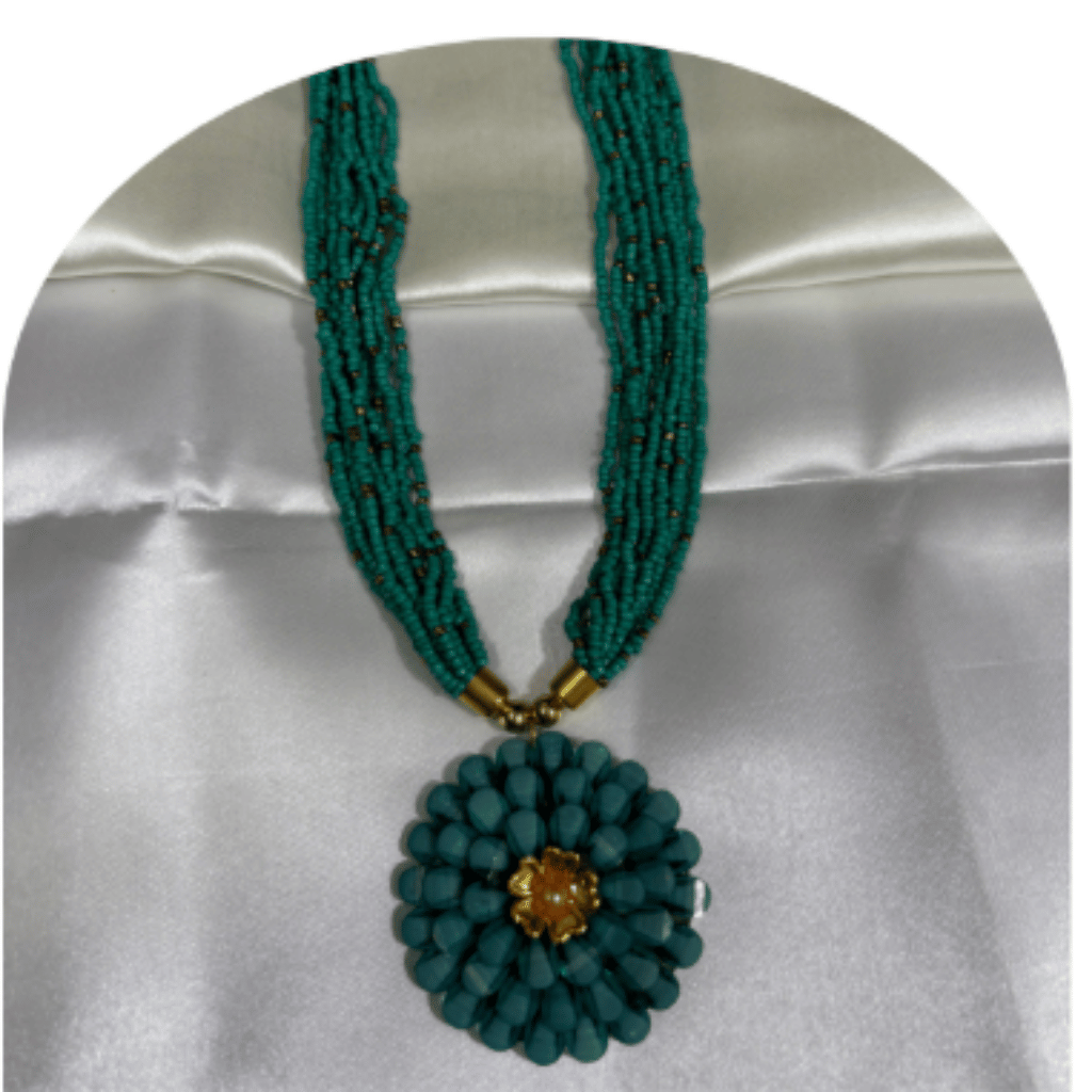 Stone Beaded Necklace with Pendant – Design ON-25b