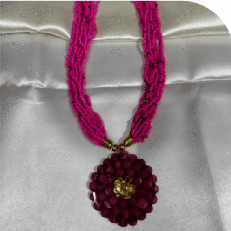 Stone Beaded Necklace with Pendant – Design ON-25c