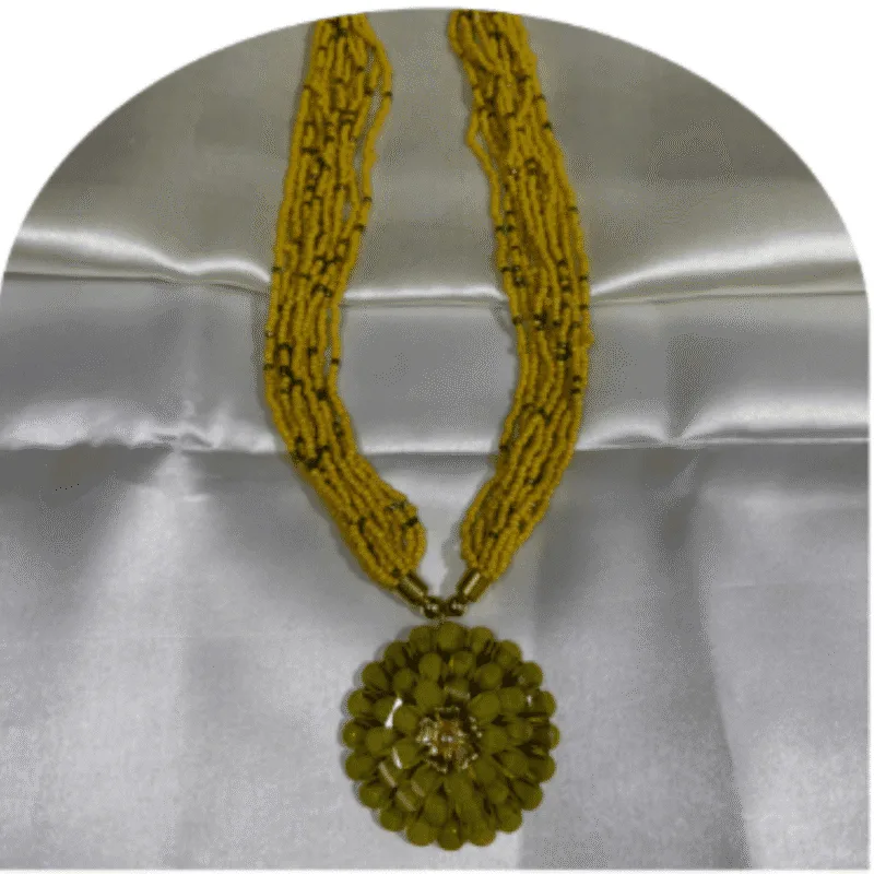 Stone Beaded Necklace with Pendant – Design ON-25f
