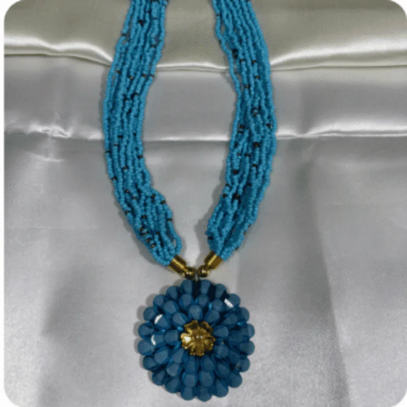 Stone Beaded Necklace with Pendant – Design ON-25h