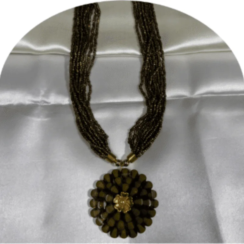 Stone Beaded Necklace with Pendant – Design ON-25j
