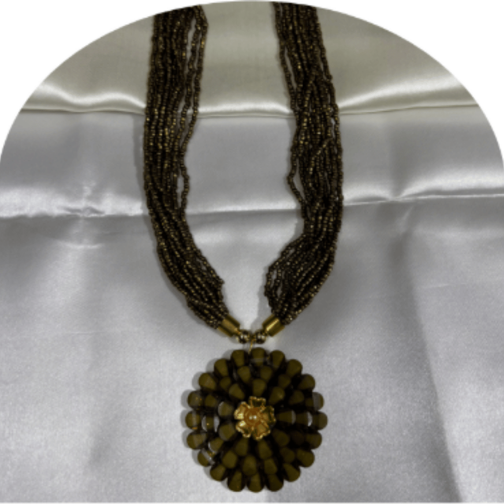 Stone Beaded Necklace with Pendant – Design ON-25j