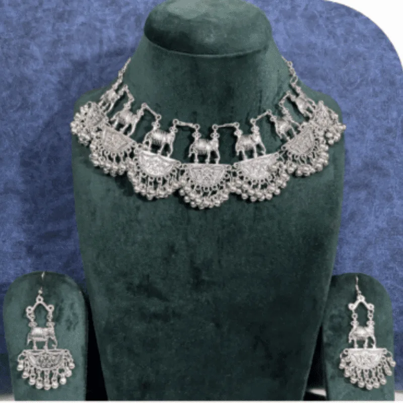Oxidized Choker Necklace Set – Design ON-26