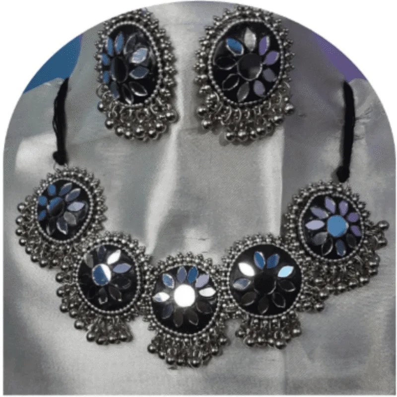 Oxidized Necklace Set with Earrings – Design ON-2a