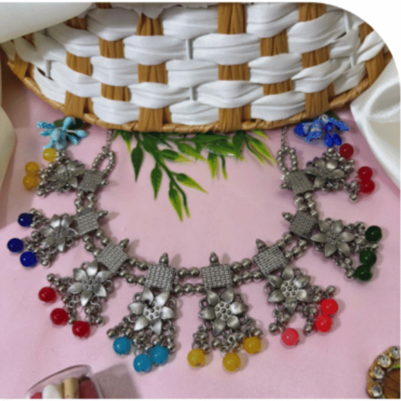 Oxidized Necklace Set with Earrings – Design ON-3