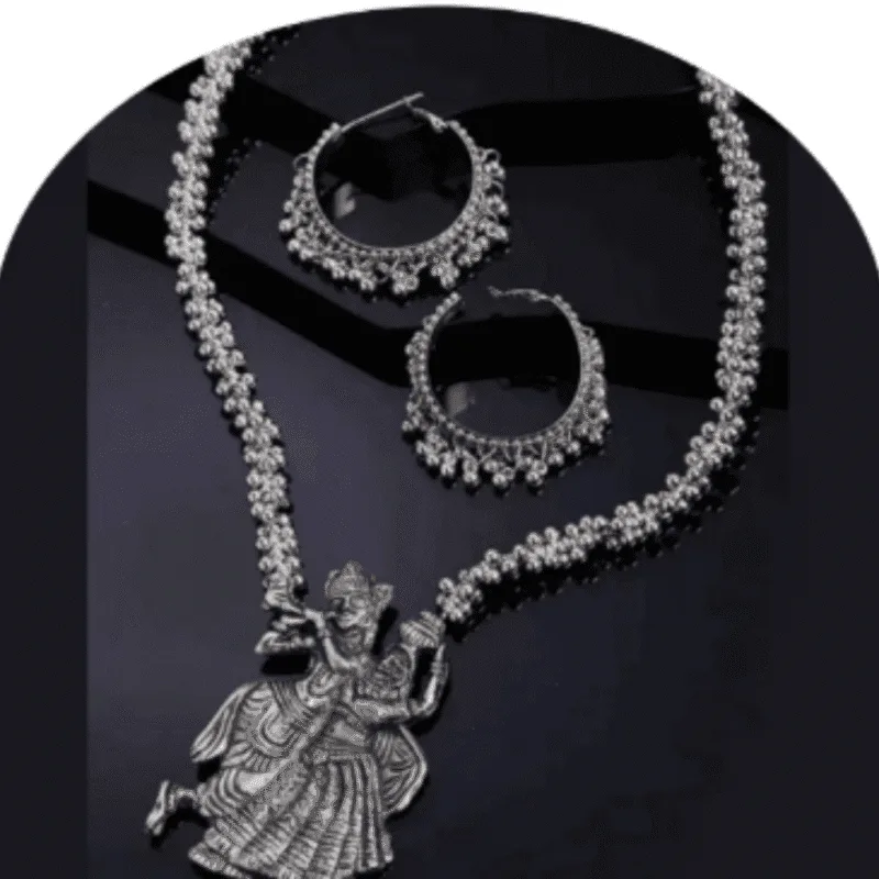 Oxidized Necklace Set with Earrings – Design ON-6