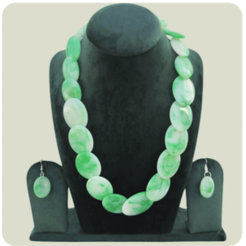 Elegant White Stone Necklace Set with Earrings – Design SN1A