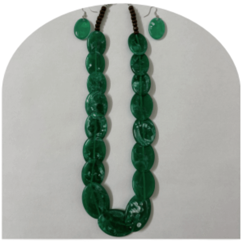 Elegant White Stone Necklace Set with Earrings – Design SN1C