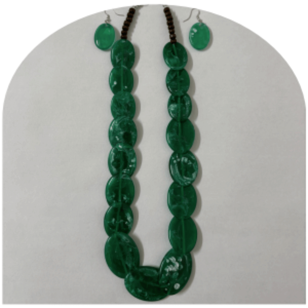 Elegant White Stone Necklace Set with Earrings – Design SN1C