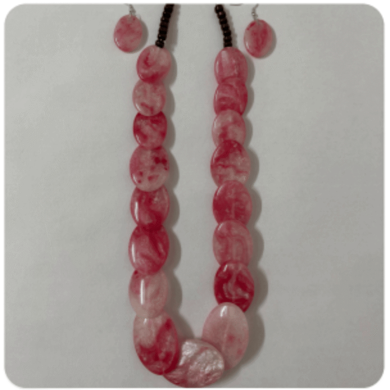 Elegant White Stone Necklace Set with Earrings – Design SN1I