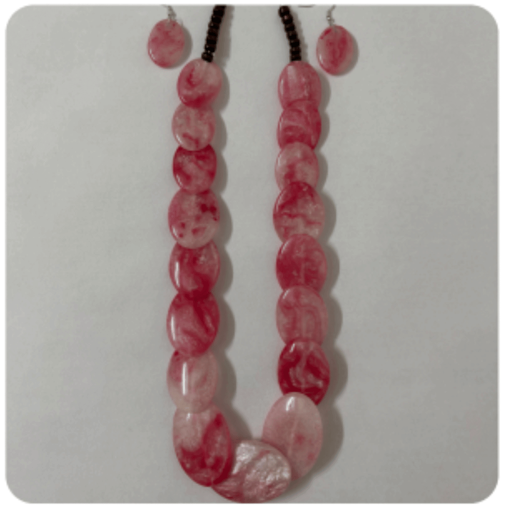 Elegant White Stone Necklace Set with Earrings – Design SN1I