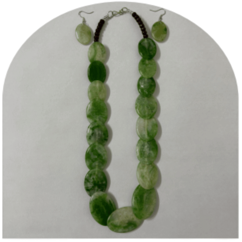 Elegant White Stone Necklace Set with Earrings – Design SN1J