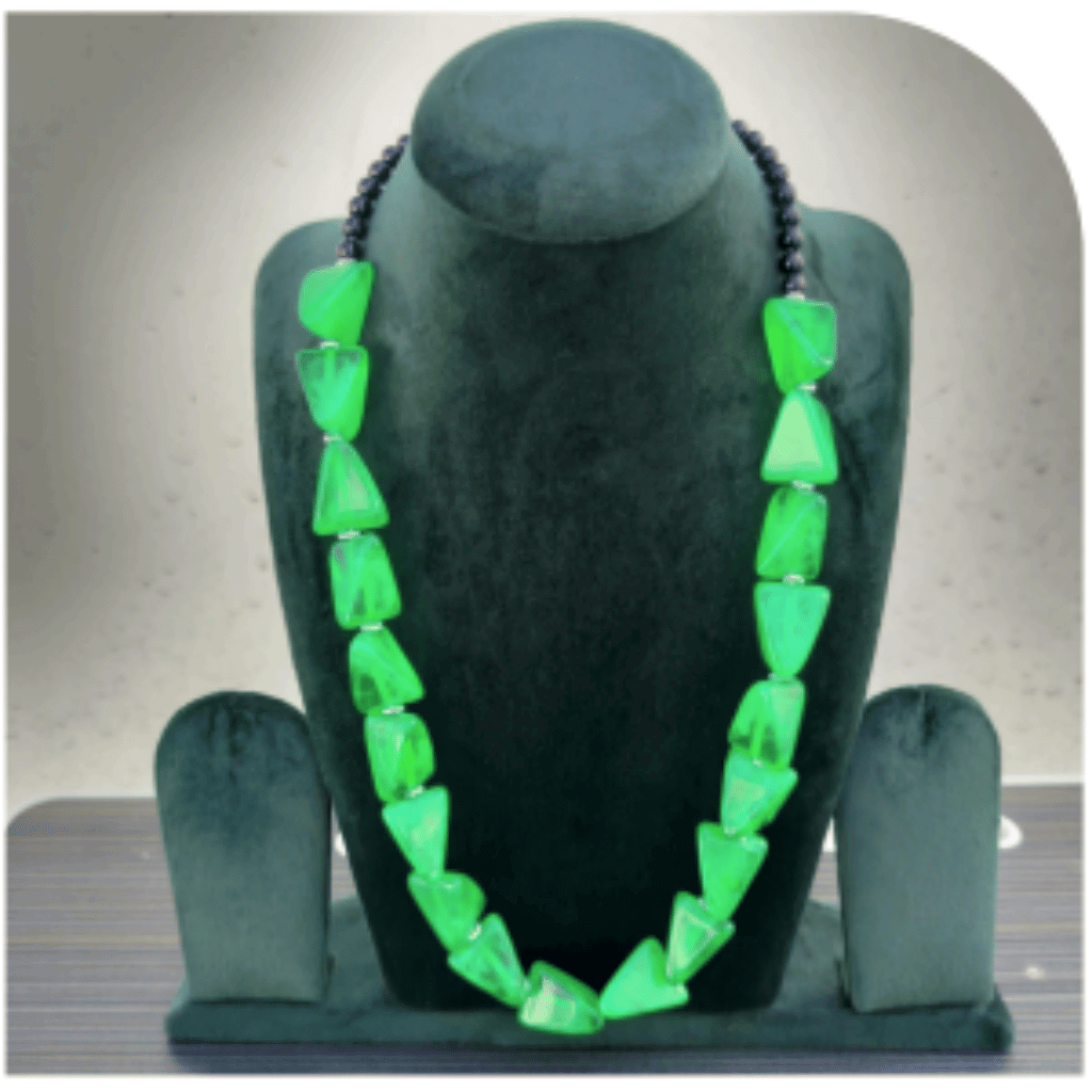 Elegant White Stone Necklace Set with Earrings – Design SN5A