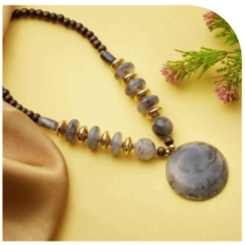 Elegant White Stone Necklace Set with Earrings – Design SN7E