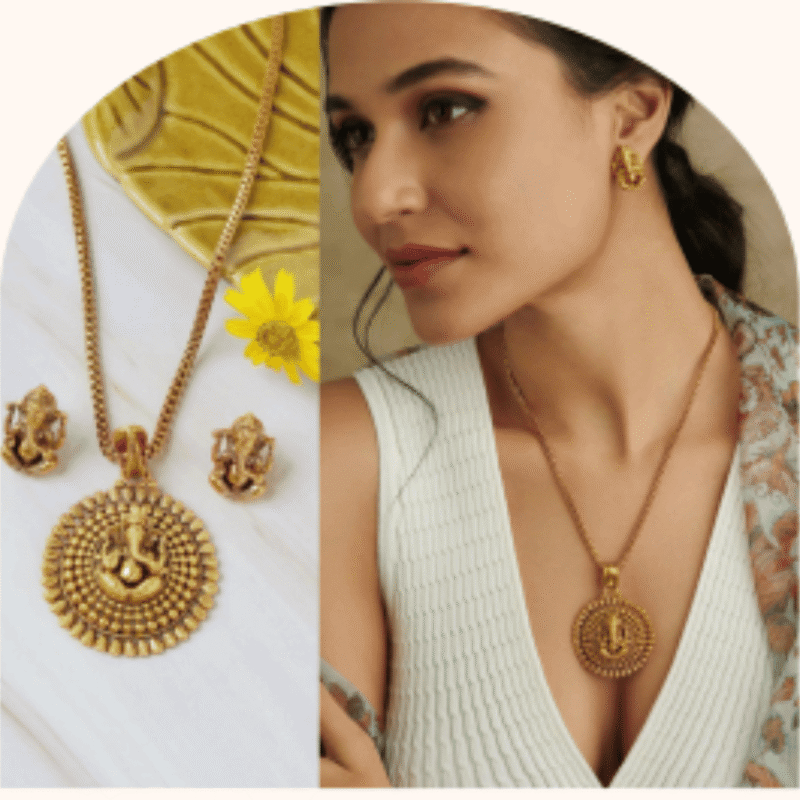 Temple Jewellery Necklace Set – Design TJ-10