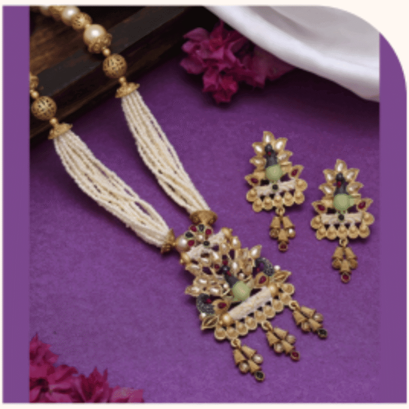 Temple Necklace Set for Wedding Wear – Design TJ-3