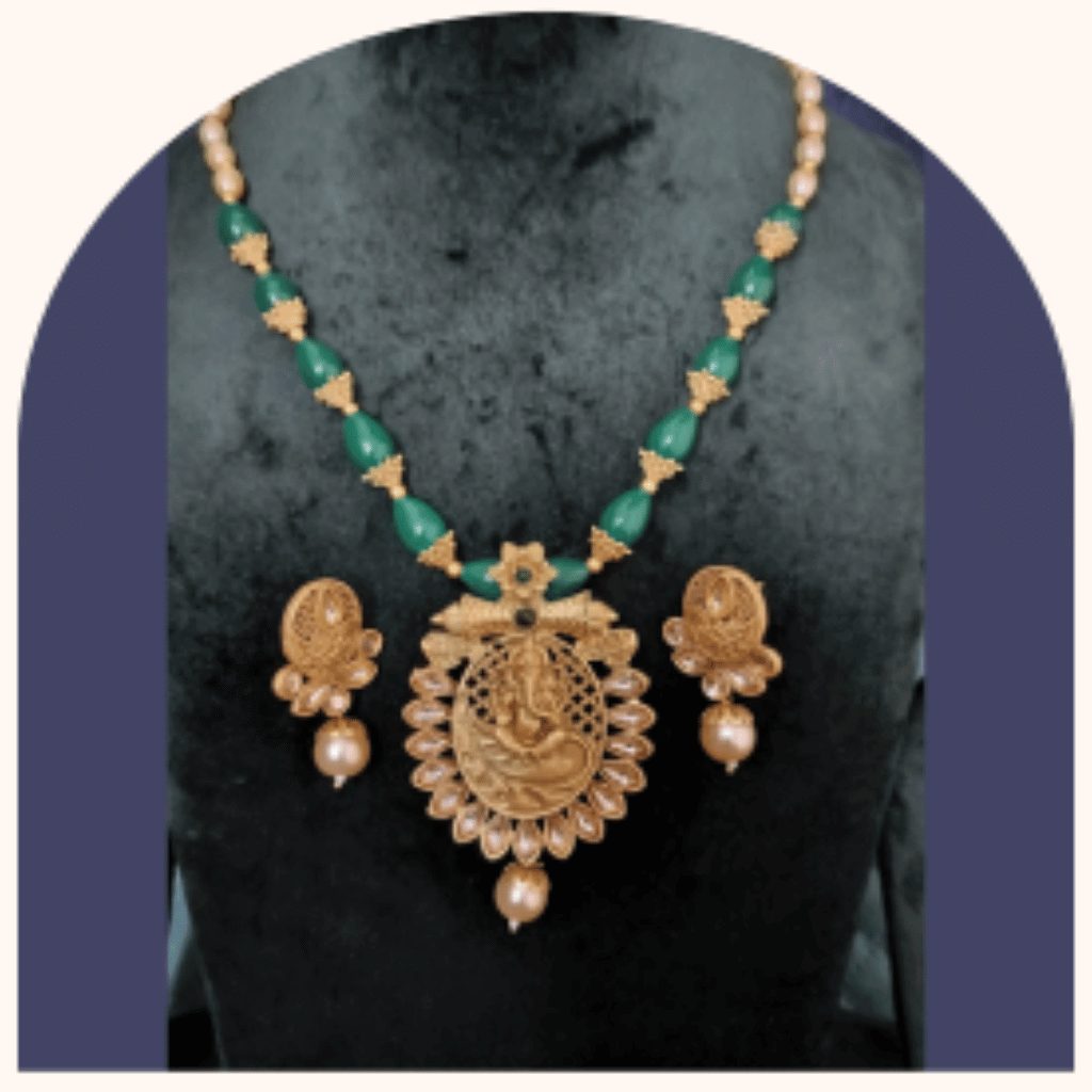 Traditional Gold Temple Necklace – Design TJ-6b