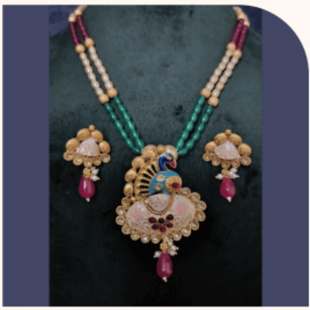 Temple Necklace Set Party Wear – Design TJ-7